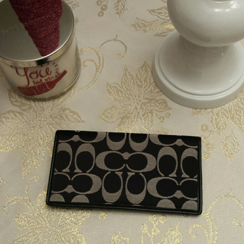 Coach Signature Sateen C Checkbook cover